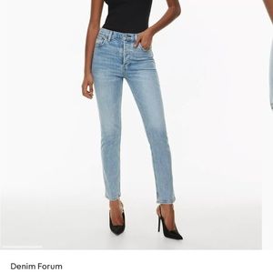 Denim forum jeans, yoko high rise slim, size 24